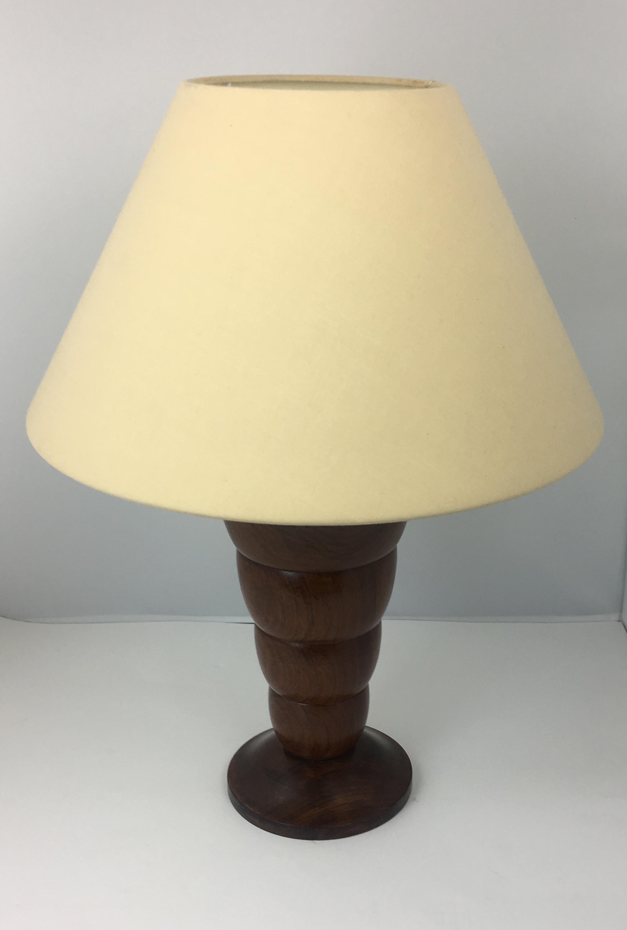 Pair of French Art Deco Table Lamps Solid Wood In Good Condition In Miami, FL