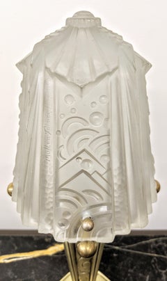 Pair of French Art Deco Table Lamps Signed by Muller Freres