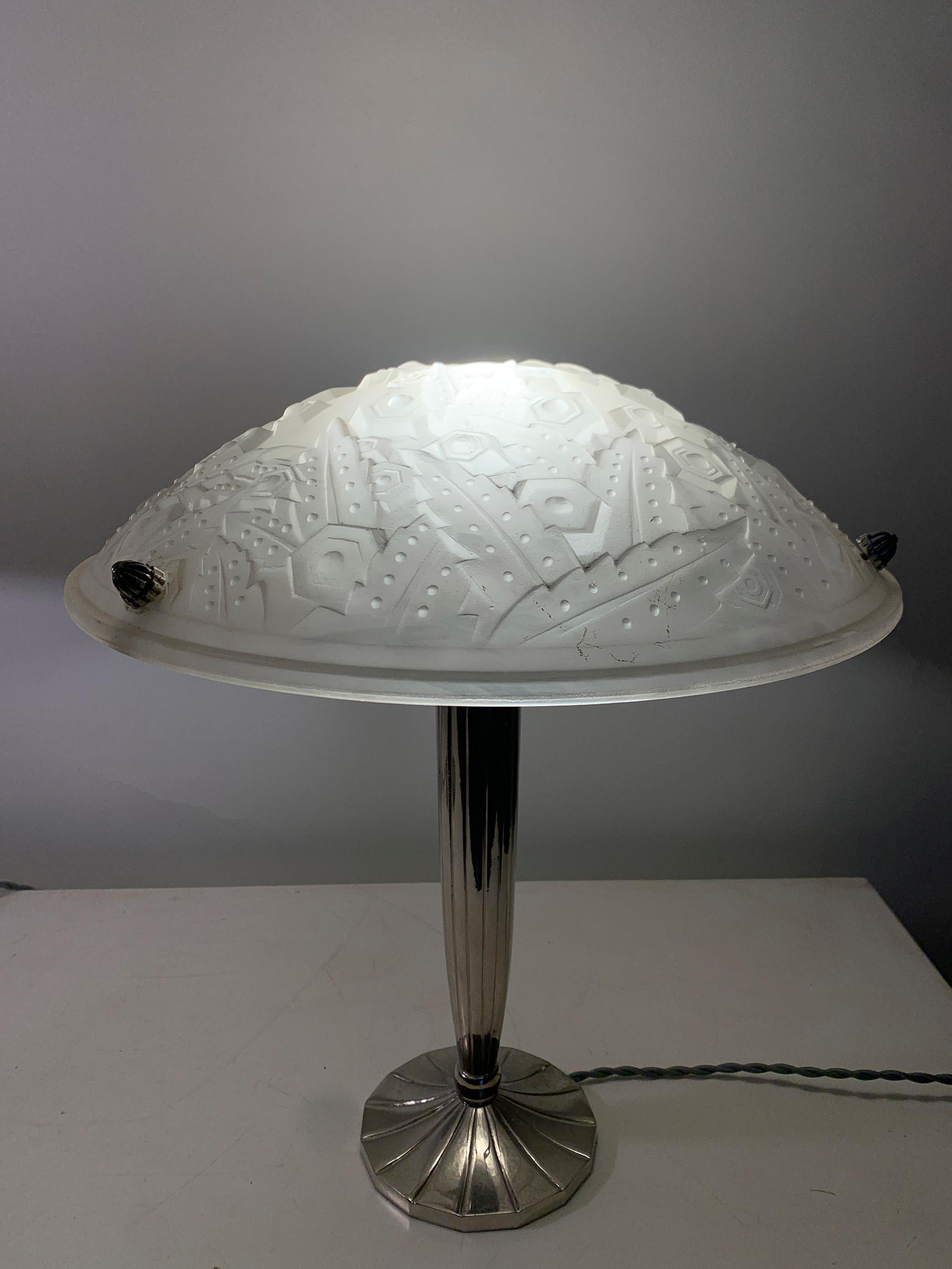 Paire de lampes de table Art Déco signées I Muller Frères Luneville en vente 5