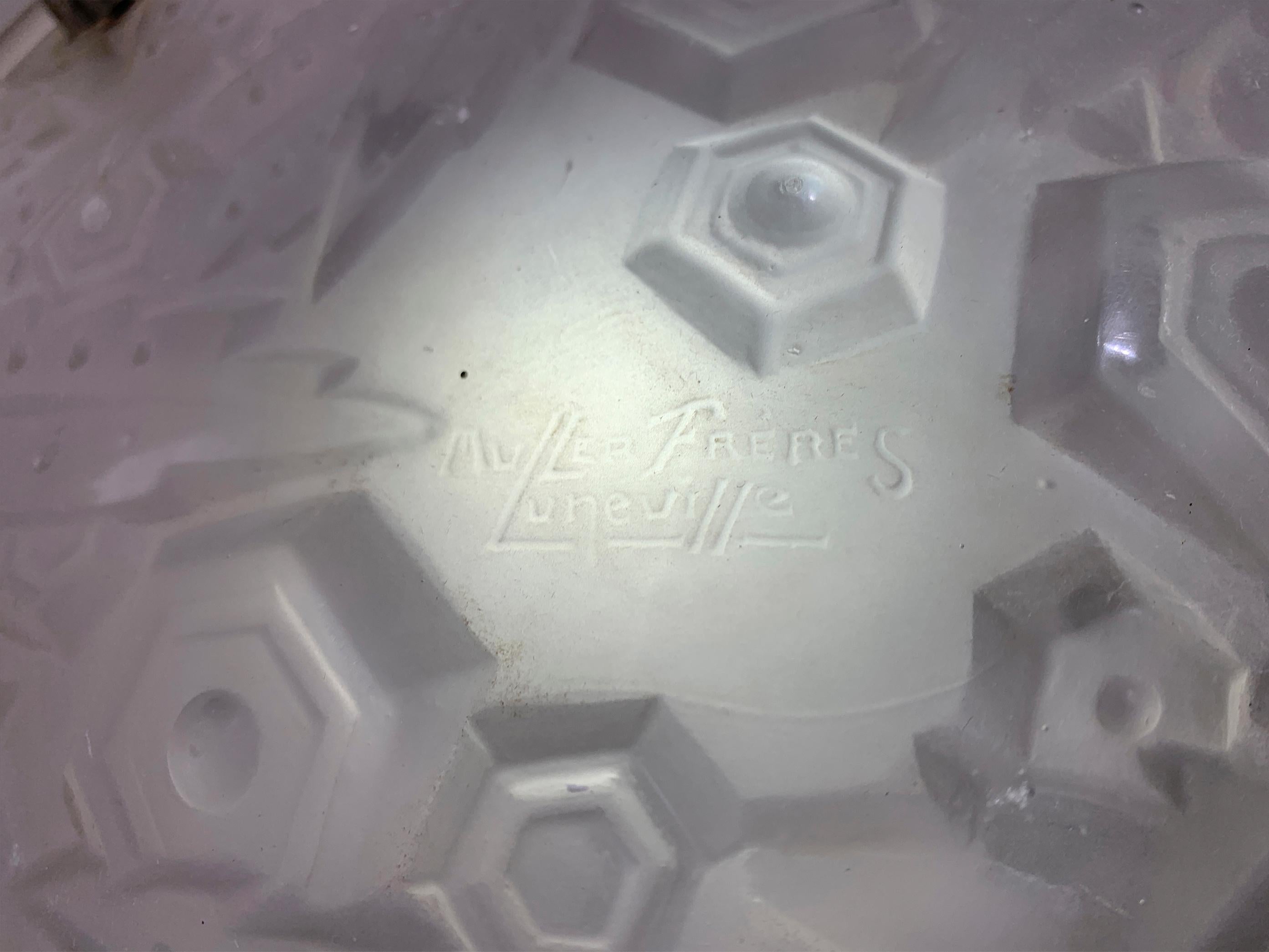 Français Paire de lampes de table Art Déco signées I Muller Frères Luneville en vente
