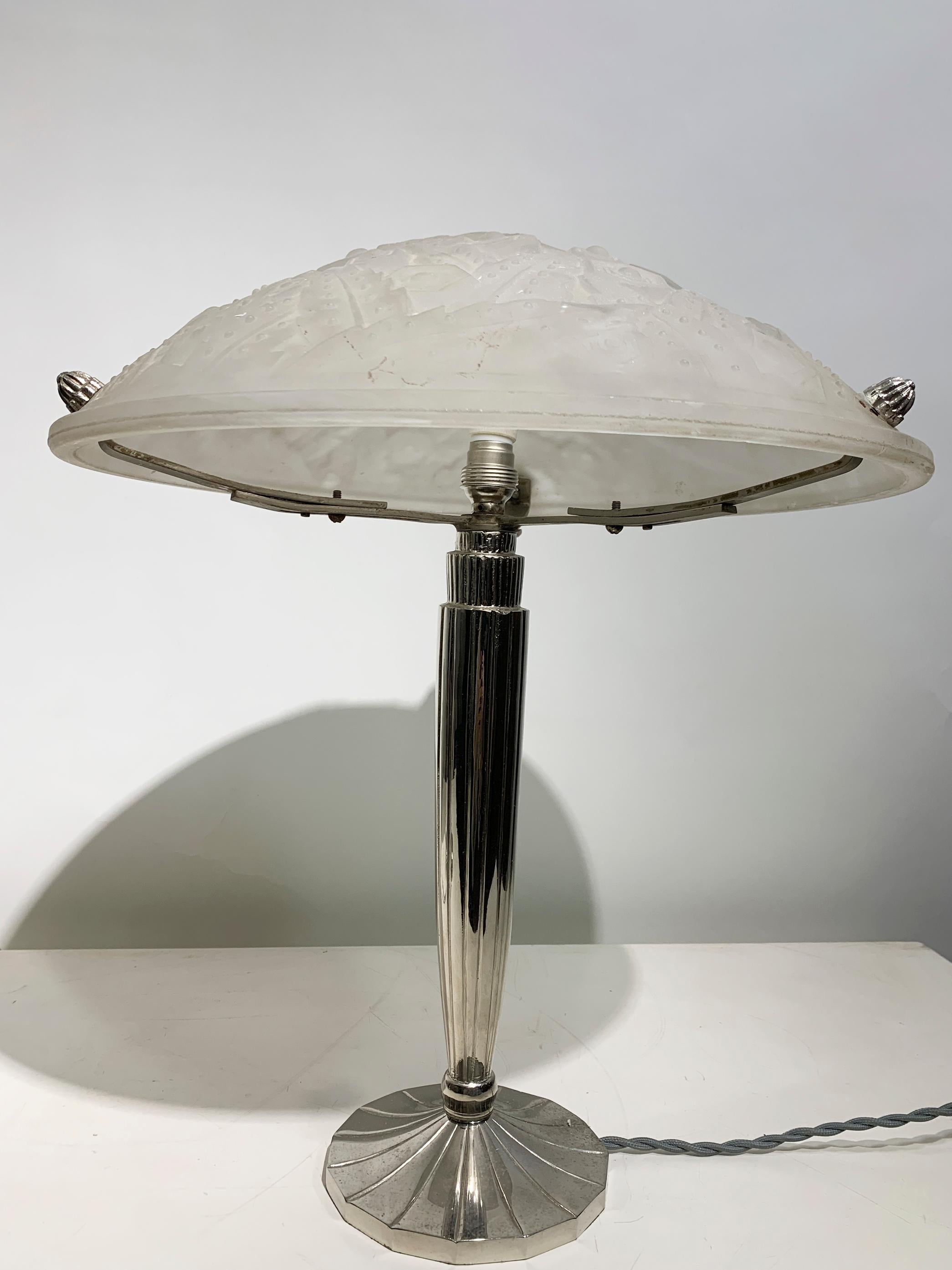 Paire de lampes de table Art Déco signées I Muller Frères Luneville en vente 1