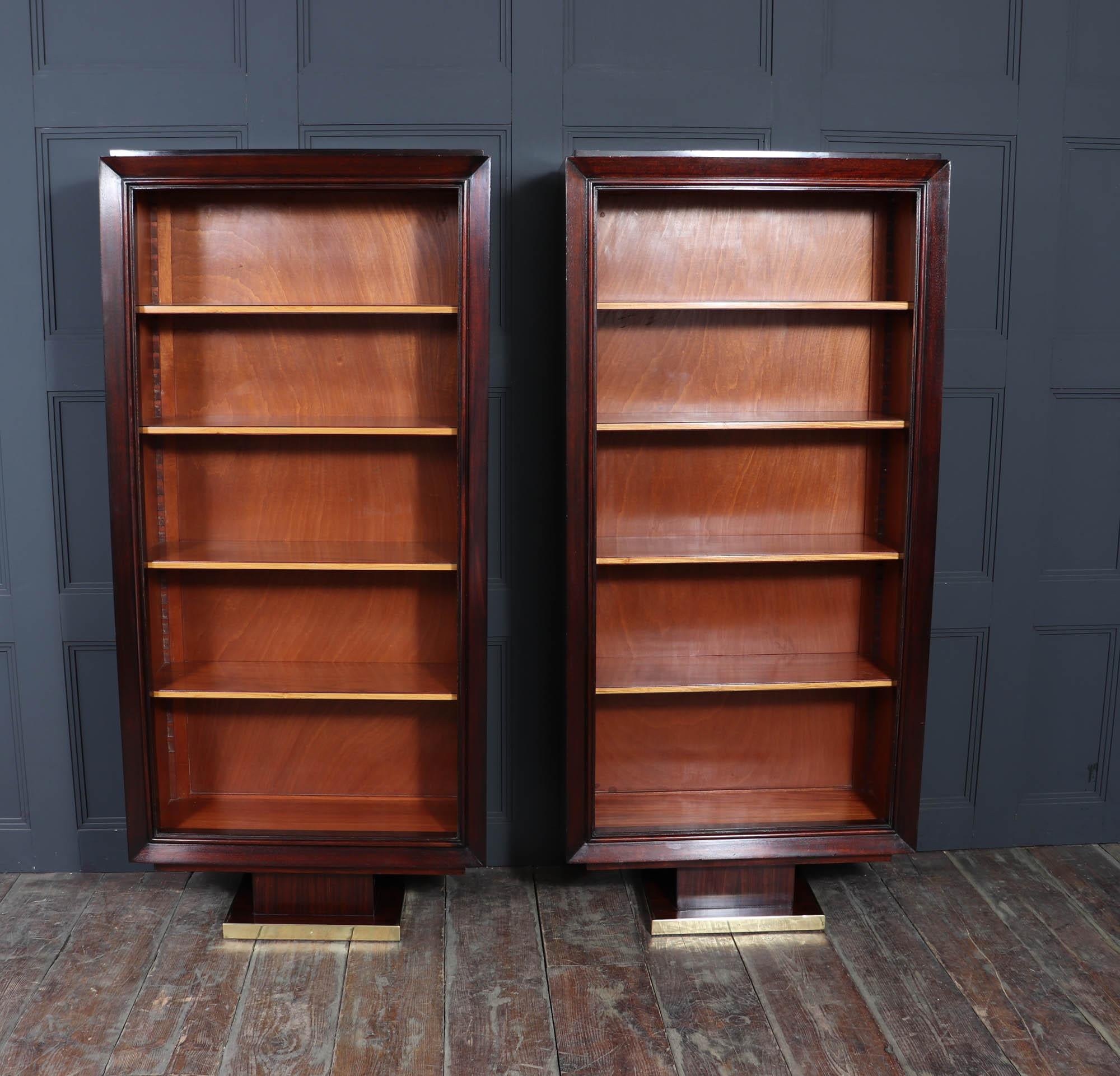 Pair of French Art Deco Tall open Bookcases c1925 In Good Condition In Paddock Wood Tonbridge, GB