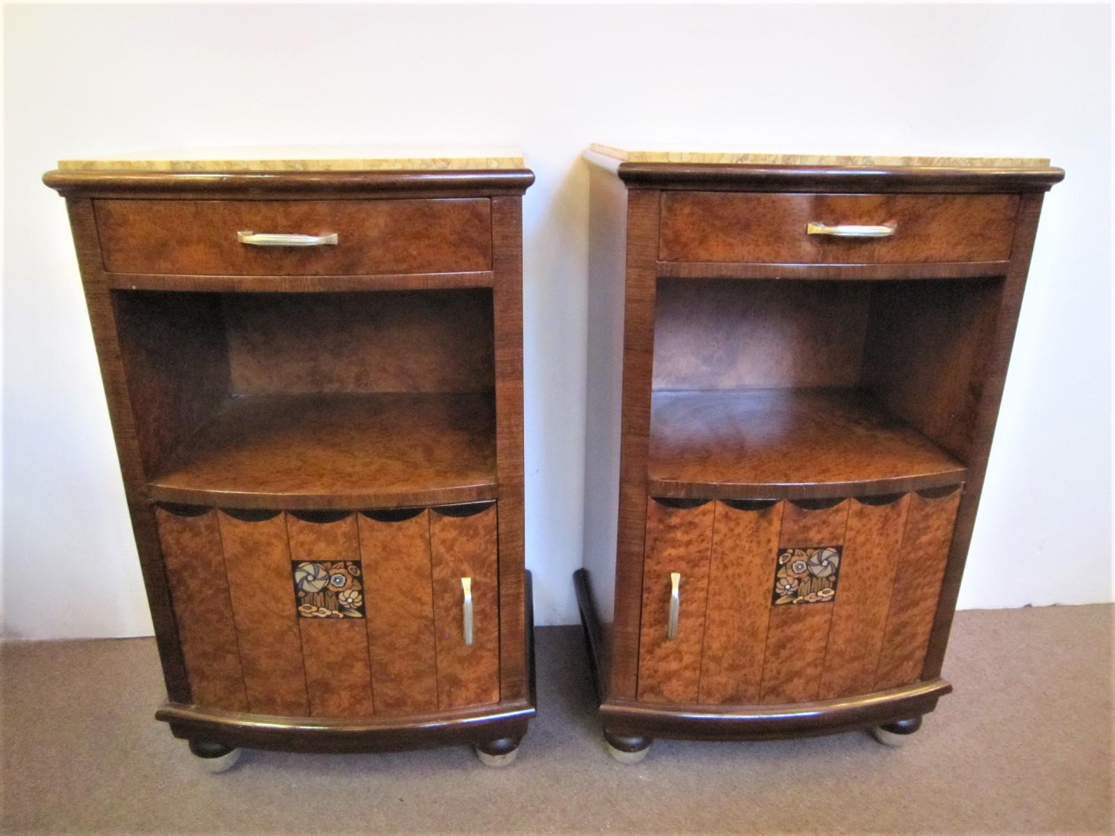 Pair of French Art Deco Thuya Wood Night/ Side Tables, Maurice Dufrène 5