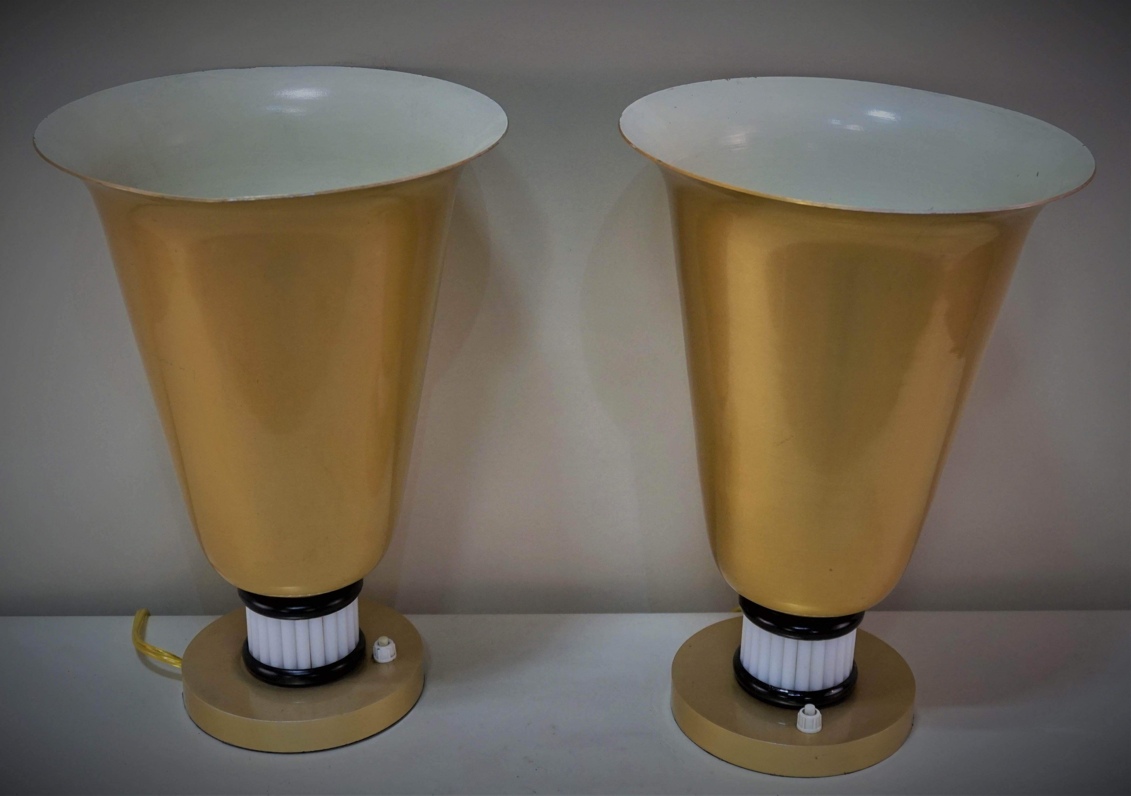 Pair of French Art Deco Torchiere Table Lamps 3