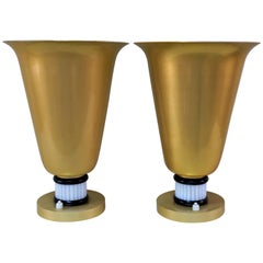 Pair of French Art Deco Torchiere Table Lamps