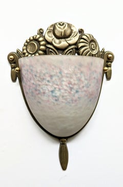 Pair of French Art Deco Wall Sconce Signed by Muller Frères
