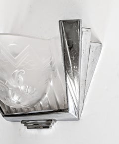 Pair of French Art Deco Wall Sconce Signed by Muller Frères