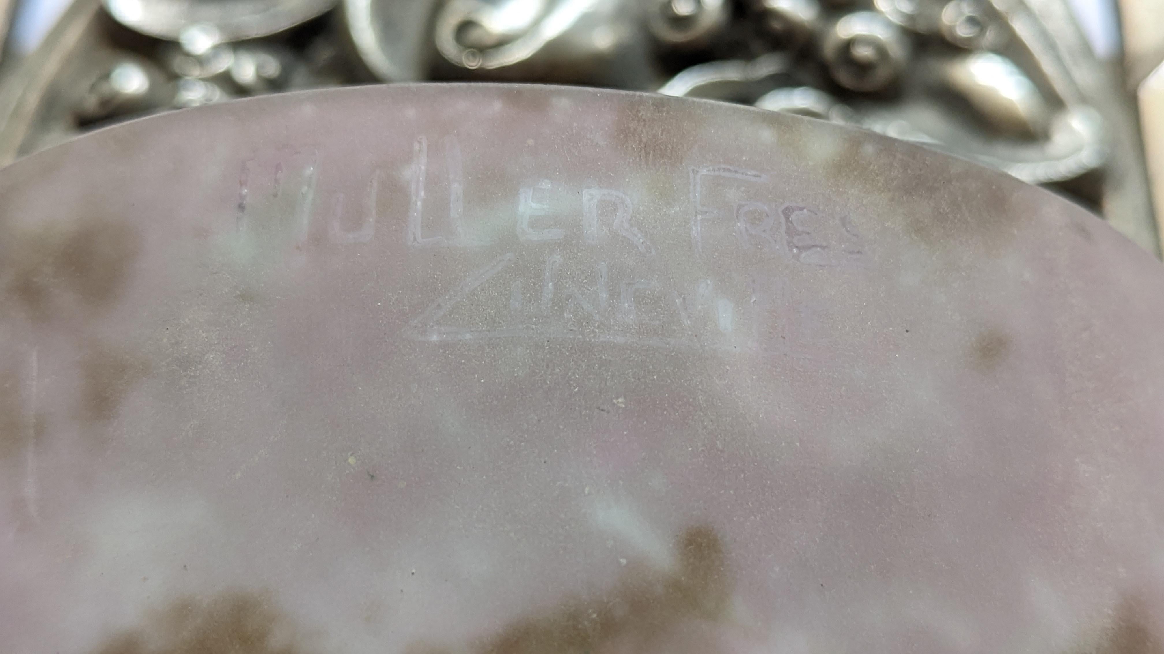 Pareja de apliques art déco franceses firmados por Muller Frères en Bueno estado para la venta en Long Island City, NY