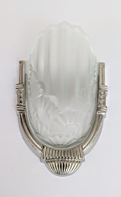 Pair of French Art Deco Wall Sconces by Degue