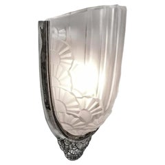 Pair of French Art Deco Wall Sconces by Degue