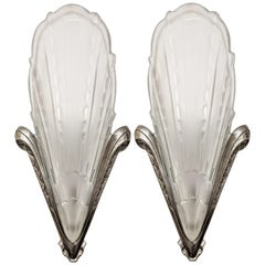 Vintage Pair of French Art Deco Wall Sconces by E.J.G.