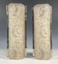 Paar französische Art-Déco-Wandleuchter von Genet & Michon (zwei Paare verfügbar)