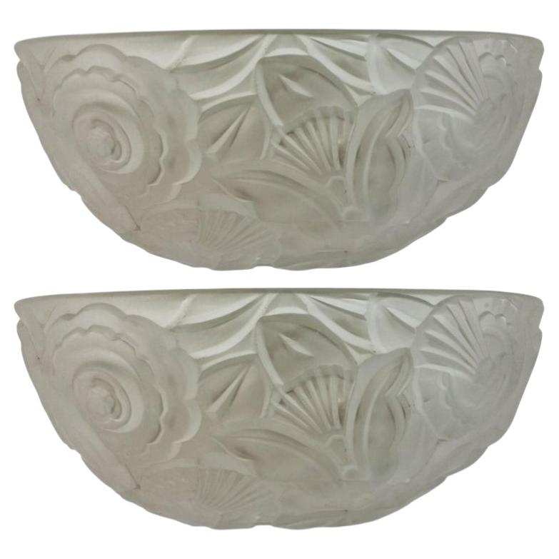 Pair of French Art Deco Wall Sconces by Genet et Michon