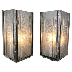 Antique Pair of French Art Deco Wall Sconces by Hettier 
Vincent