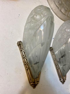 Pair of French Art Deco Wall Sconces by J Robert