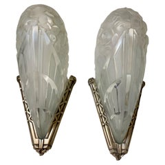Pair of French Art Deco Wall Sconces by J Robert