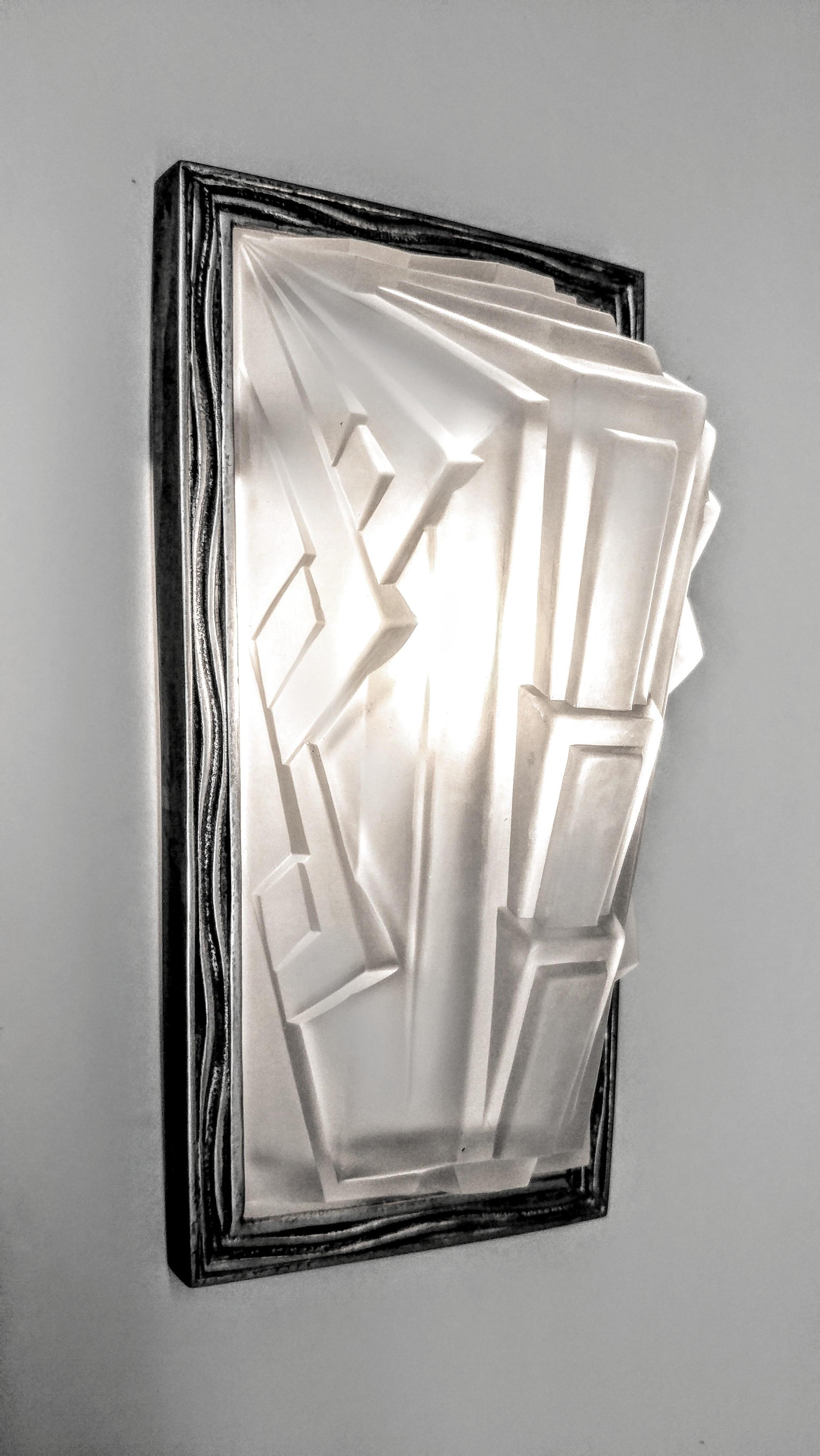 Pair of French Art Deco Wall Sconces by Sabino In Good Condition For Sale In Long Island City, NY