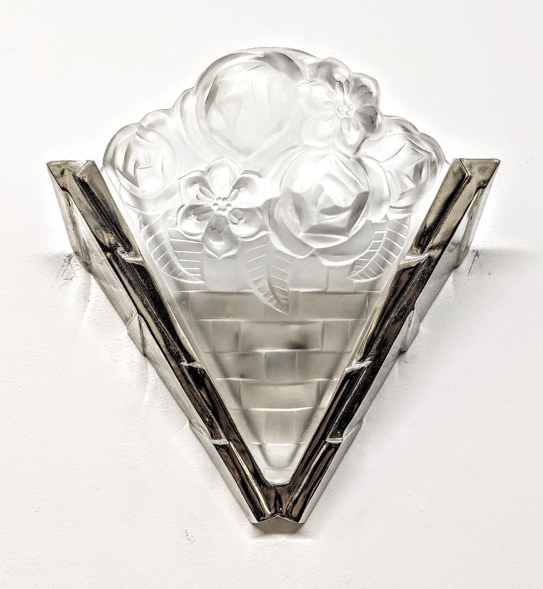 On Sale for a limited time...!  from $6850 to $4990.
A pair of French Art Deco sconces by the French artist 