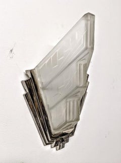 Pair of French Art Deco Wall Sconces Signed by Hanots