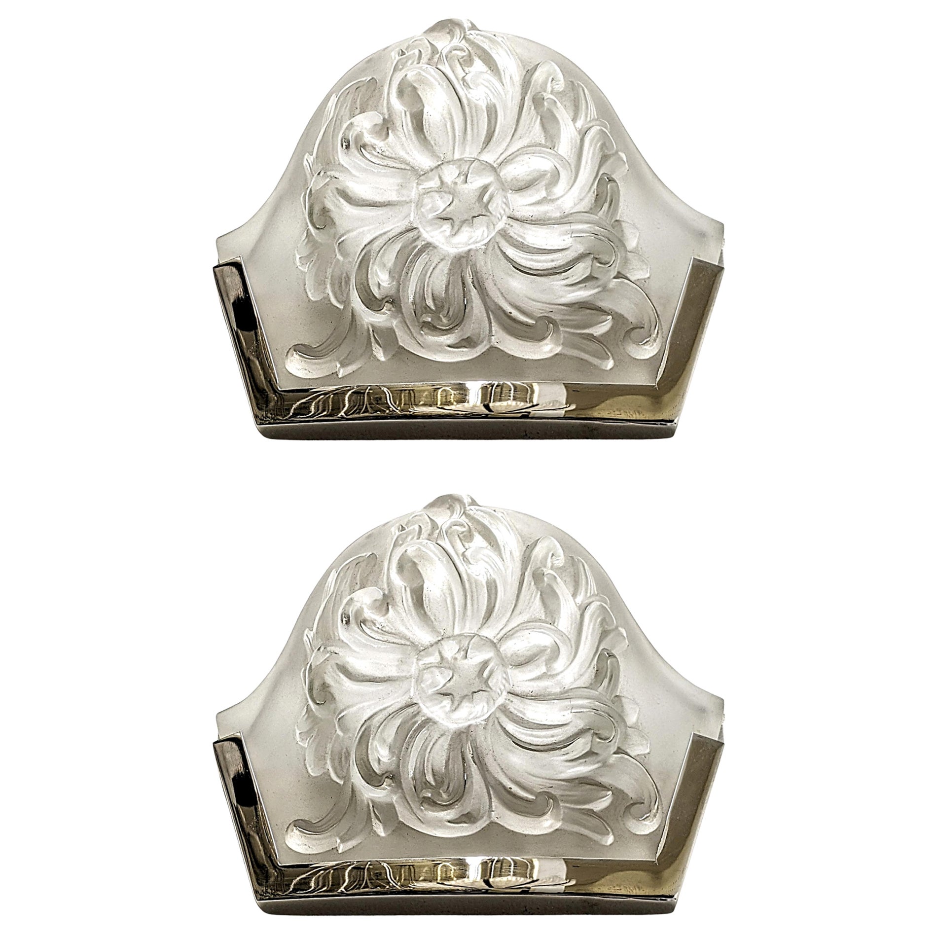 Pair of French Art Deco Wall Sconces Signed by Sabino