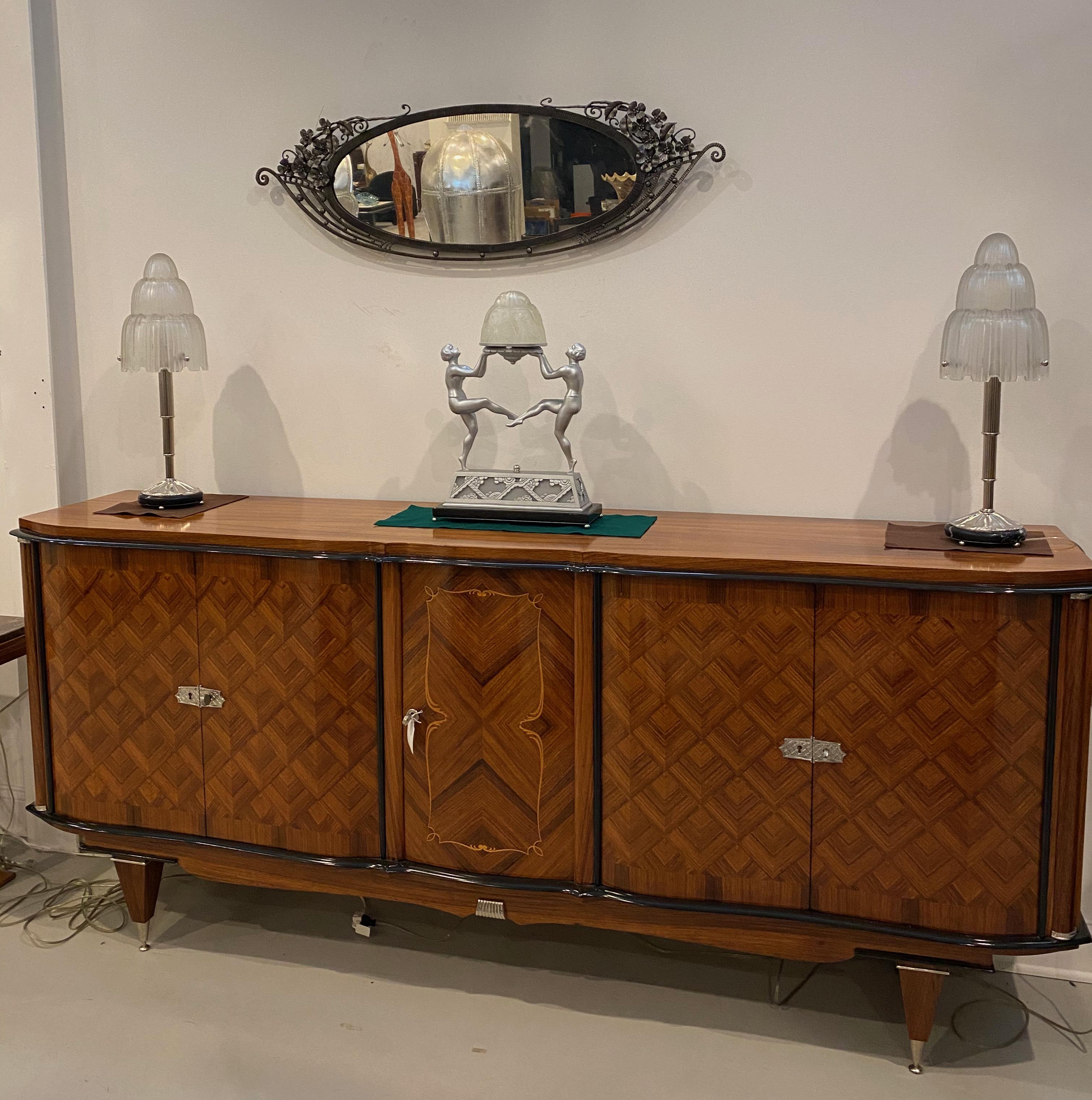 Paire de lampes de table Art Déco « cascade » signées par Sabino en vente 6