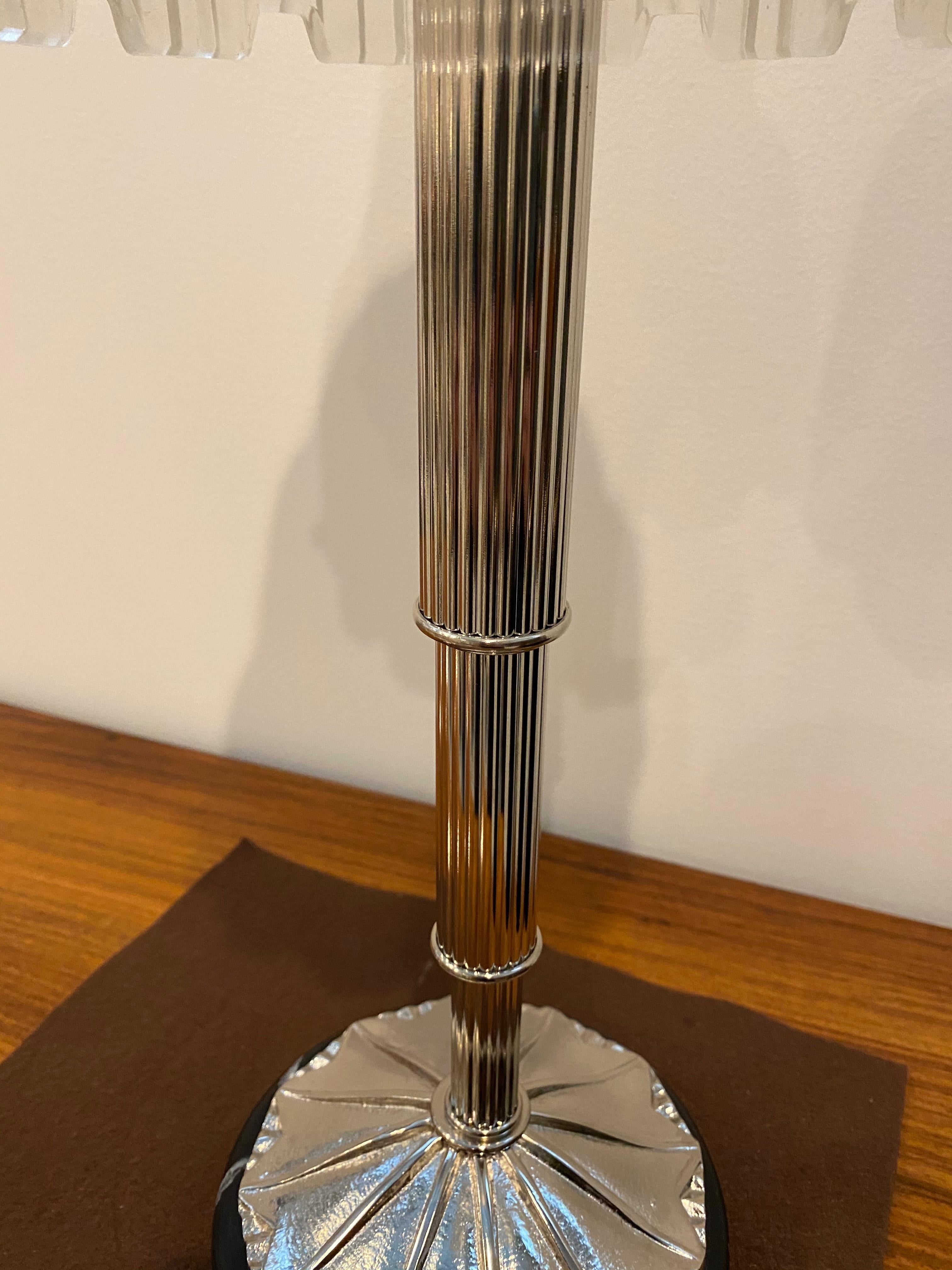Paire de lampes de table Art Déco « cascade » signées par Sabino en vente 3
