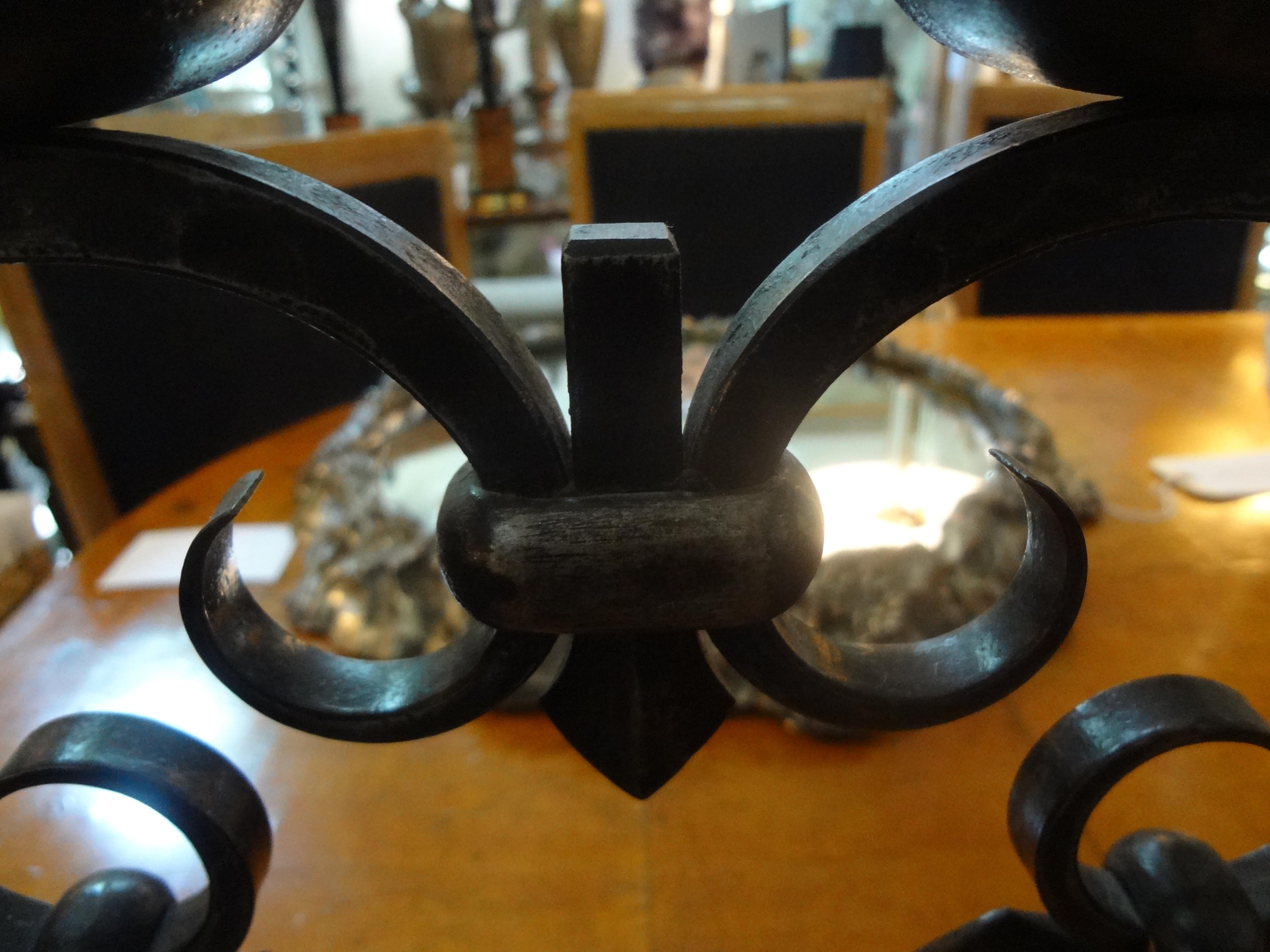 Pair of French Art Deco Wrought Iron Candleholders by Michel Zadounaisky For Sale 2