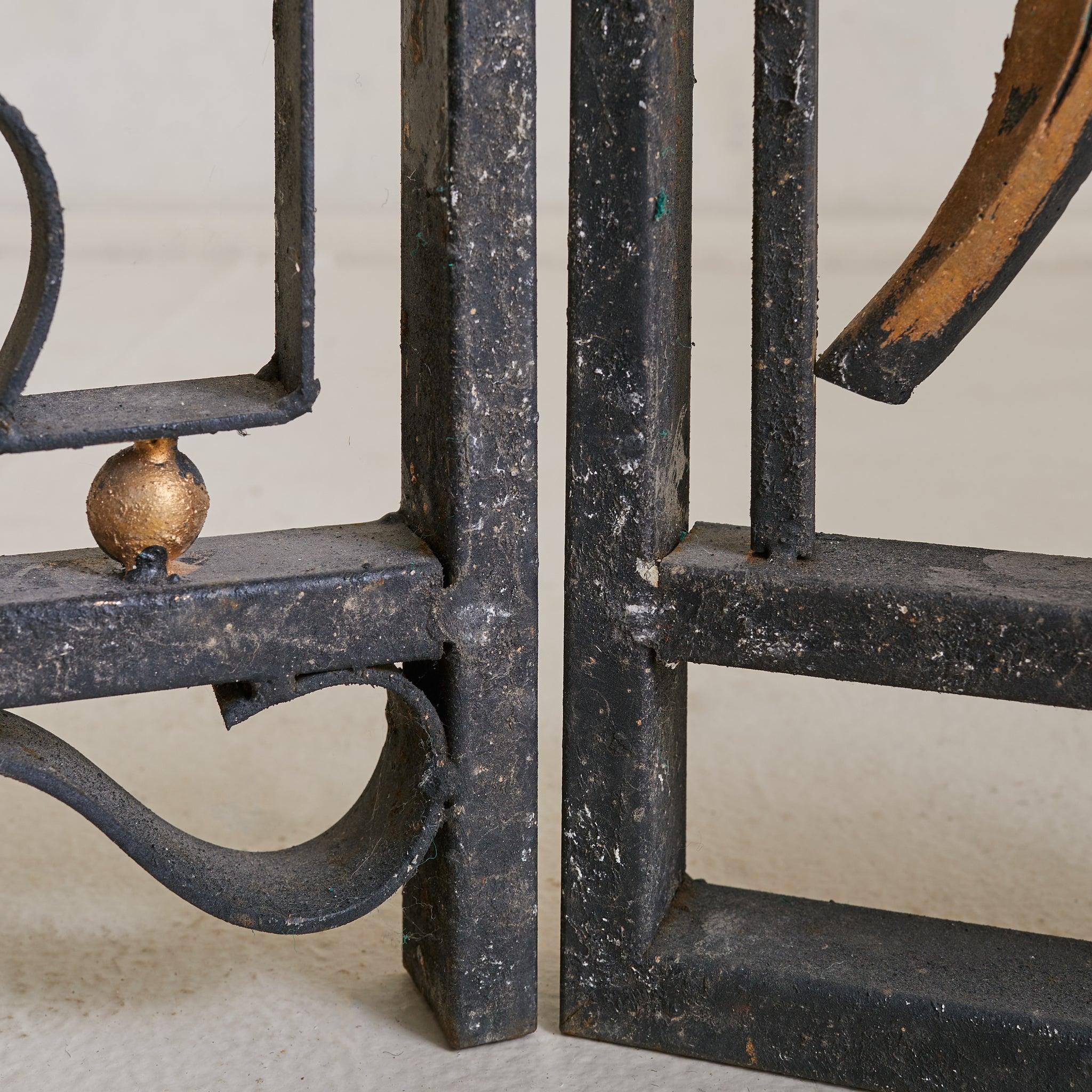 Pair of French Art Deco Wrought Iron Screens or Room Dividers For Sale 5