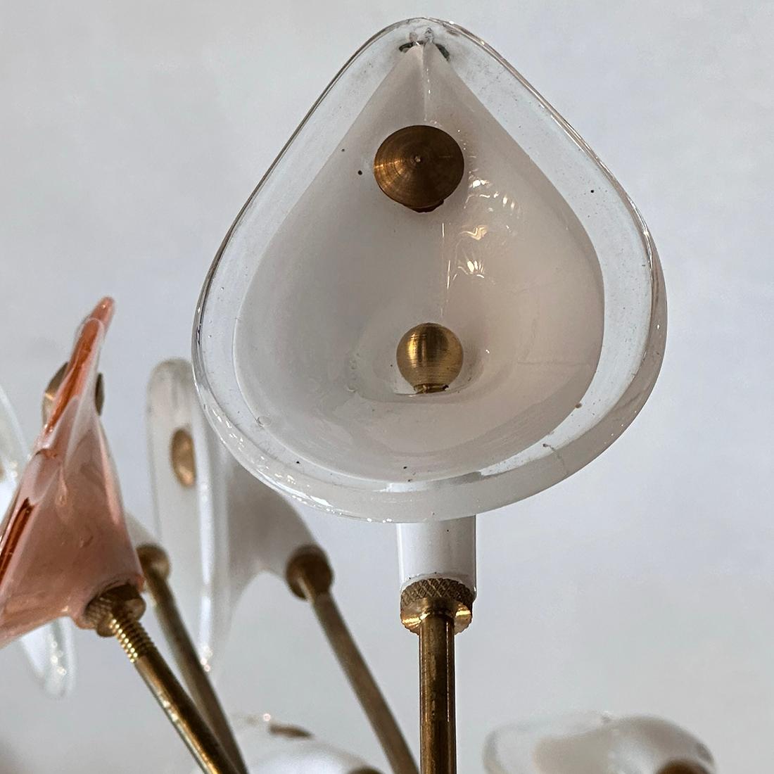 Pair of French Art Glass Light Fixtures, Sold Individually In Good Condition For Sale In New York, NY