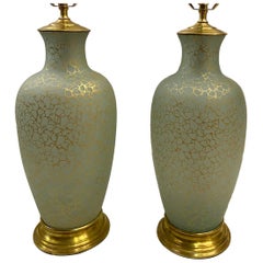 Coppia di lampade da tavolo in vetro artistico francese