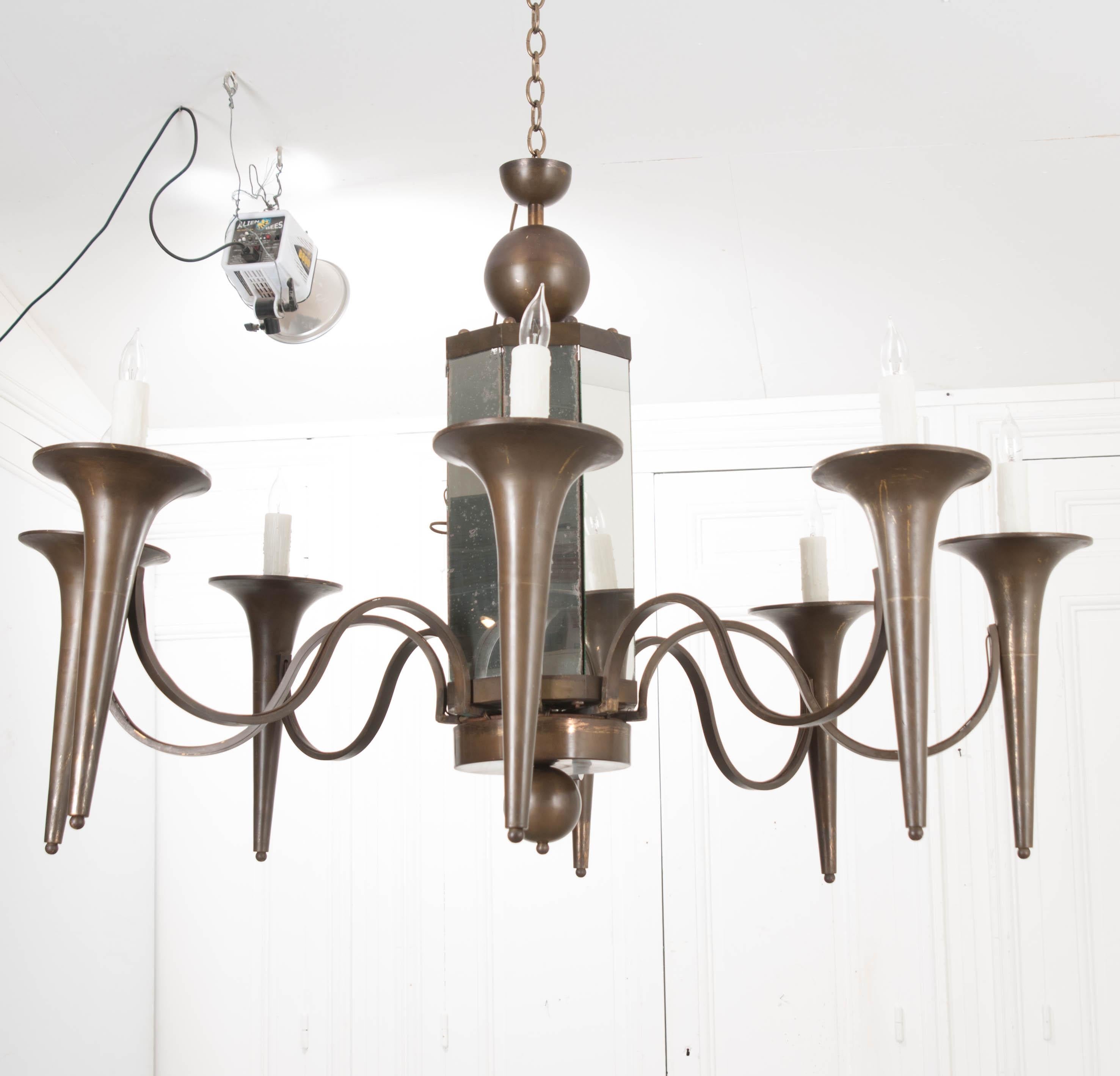 Art Deco Pair of French Art Moderne Chandeliers