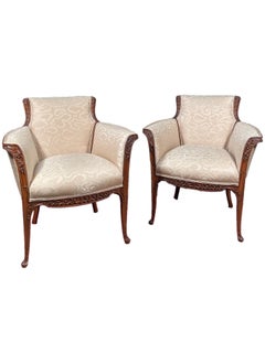 Pair of French Art Nouveau Armchairs by, Louis Majorelle Arm Chairs