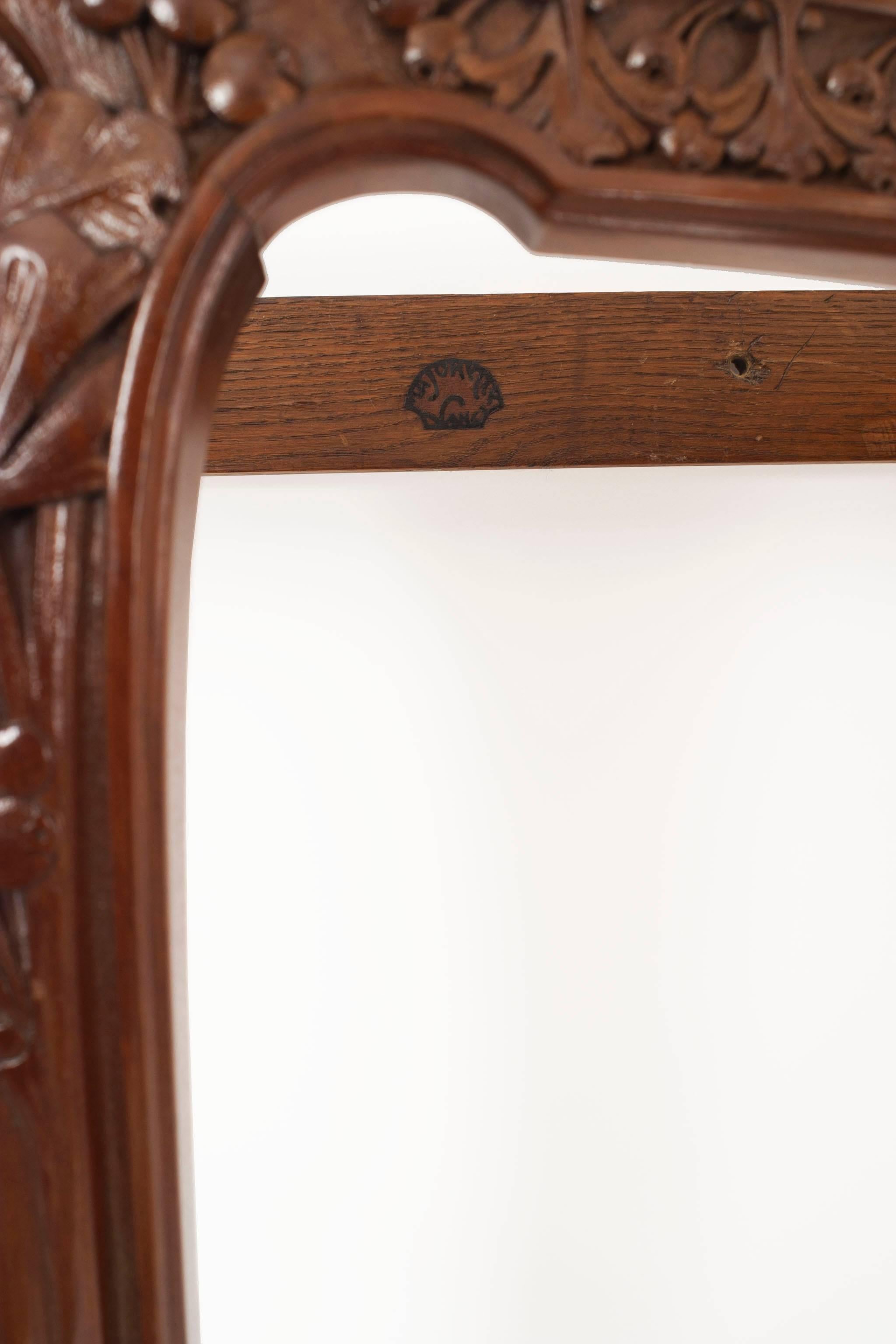 Pair of French Art Nouveau Mahogany Console Tables For Sale 1