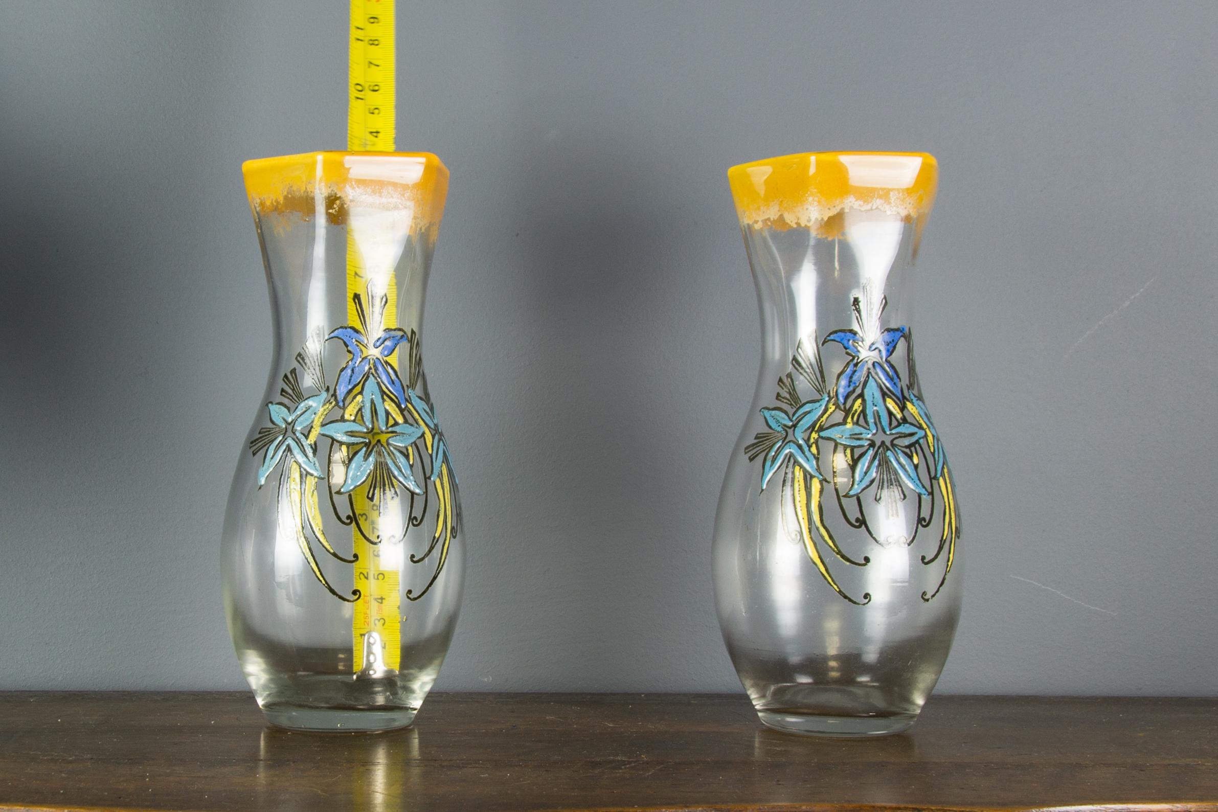 Coppia di vasi in vetro smaltato francese Art Nouveau Legras, inizio XX secolo in vendita 9