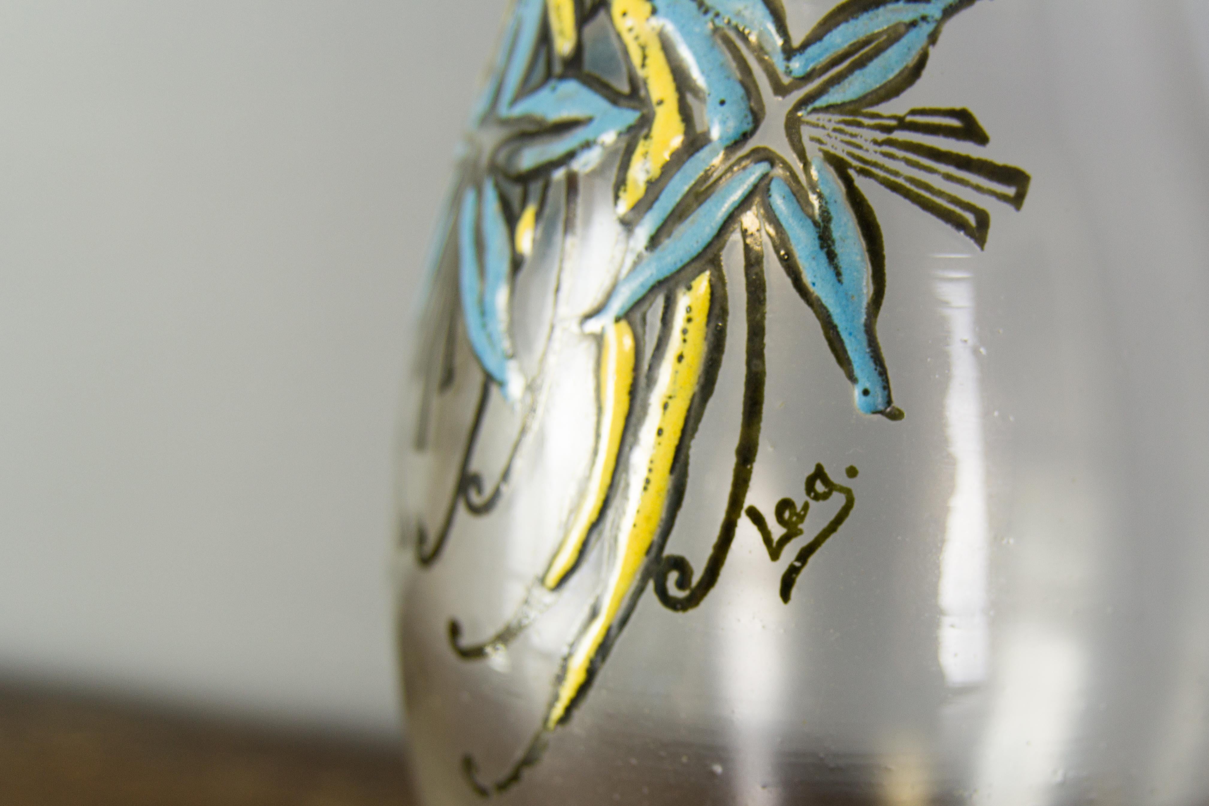 Coppia di vasi in vetro smaltato francese Art Nouveau Legras, inizio XX secolo in vendita 13