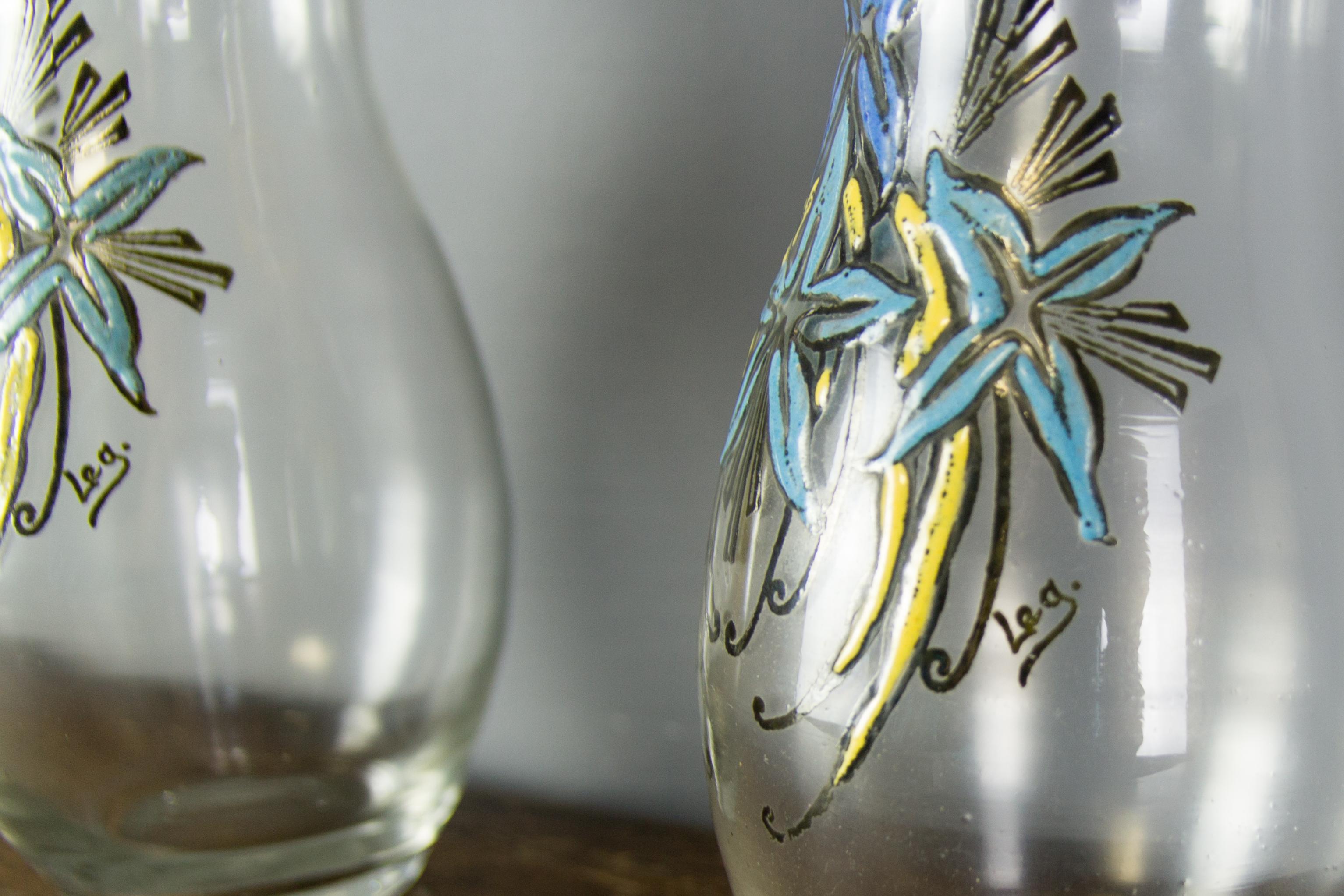 Coppia di vasi in vetro smaltato francese Art Nouveau Legras, inizio XX secolo in vendita 14