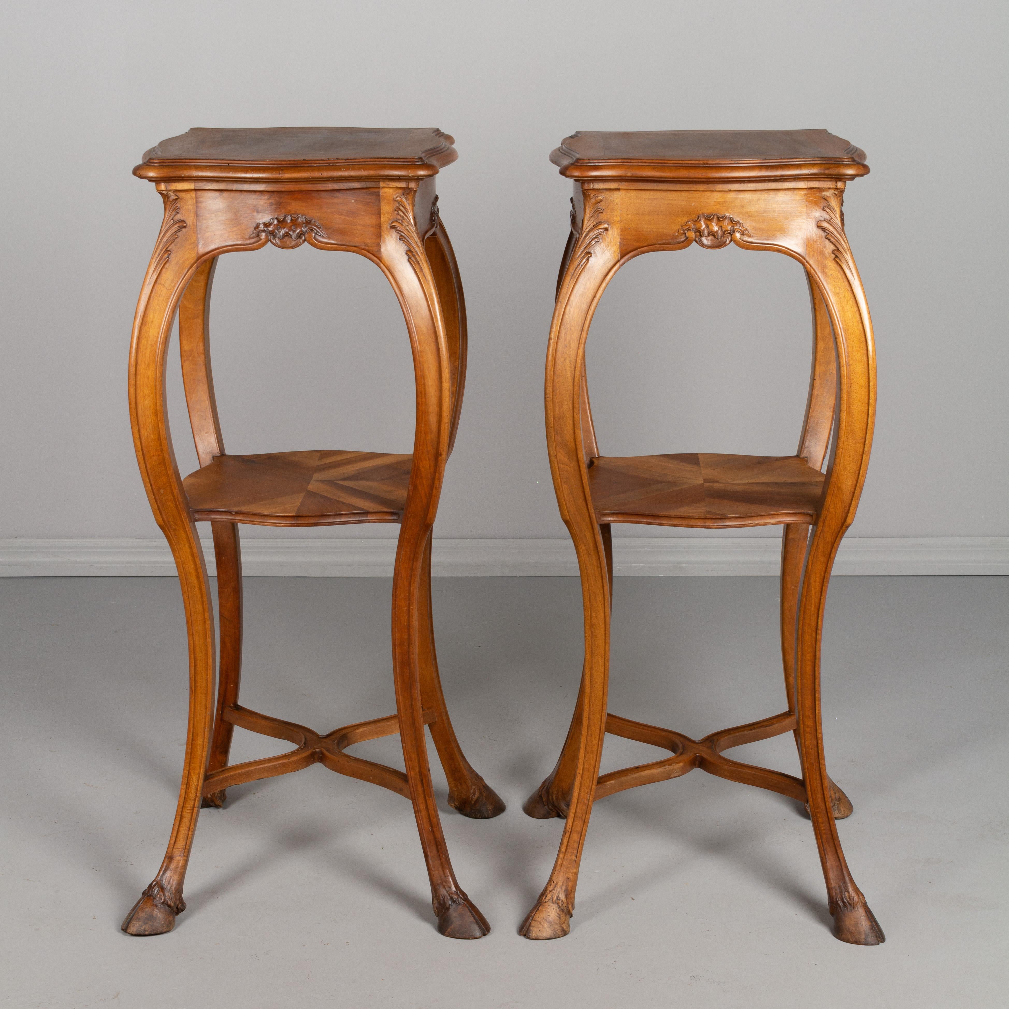 Louis XV Pair of French Art Nouveau Sellettes or Tall Pedestals For Sale