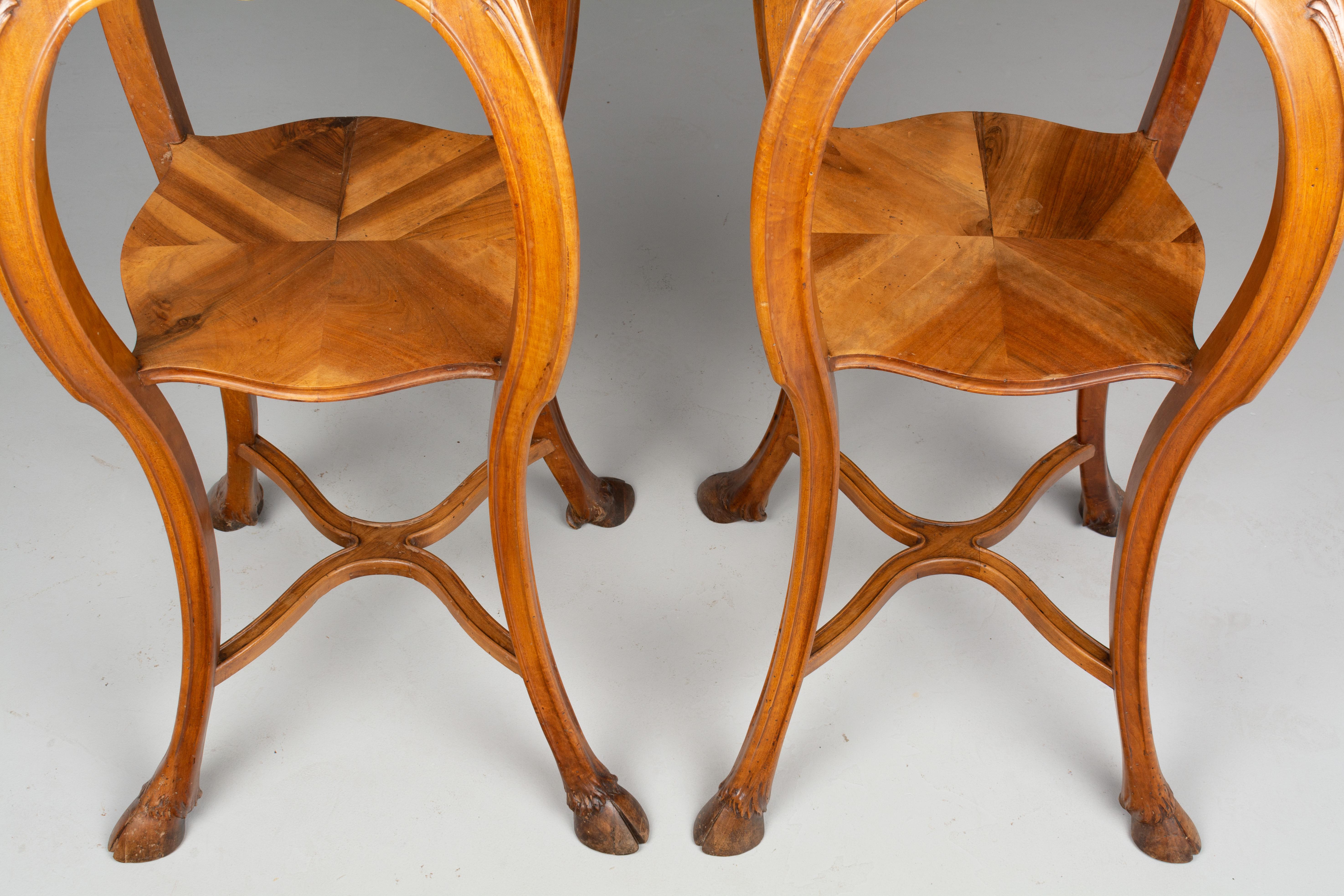 19th Century Pair of French Art Nouveau Sellettes or Tall Pedestals For Sale