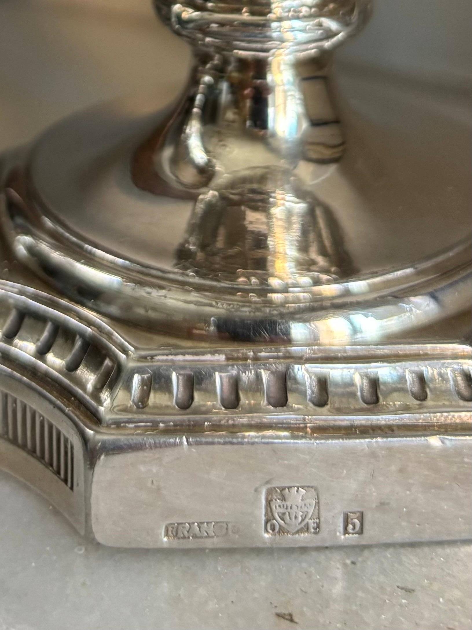 Coppia di vasi da fiori francesi Art Nouveau placcati in argento S. Anon. Ercuis in vendita 2