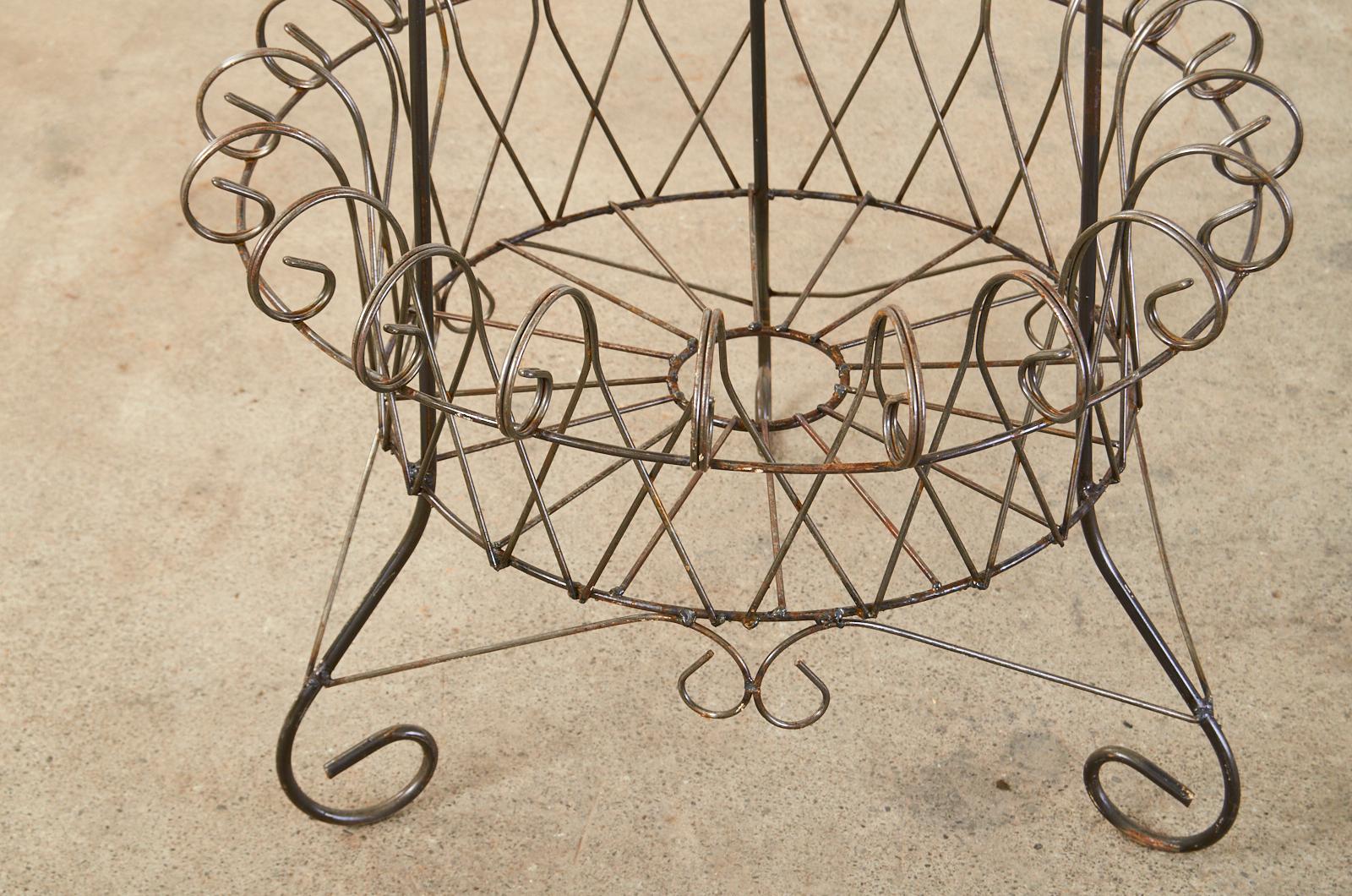 Pair of French Art Nouveau Style 3 Tier Wire Plant Stands 4