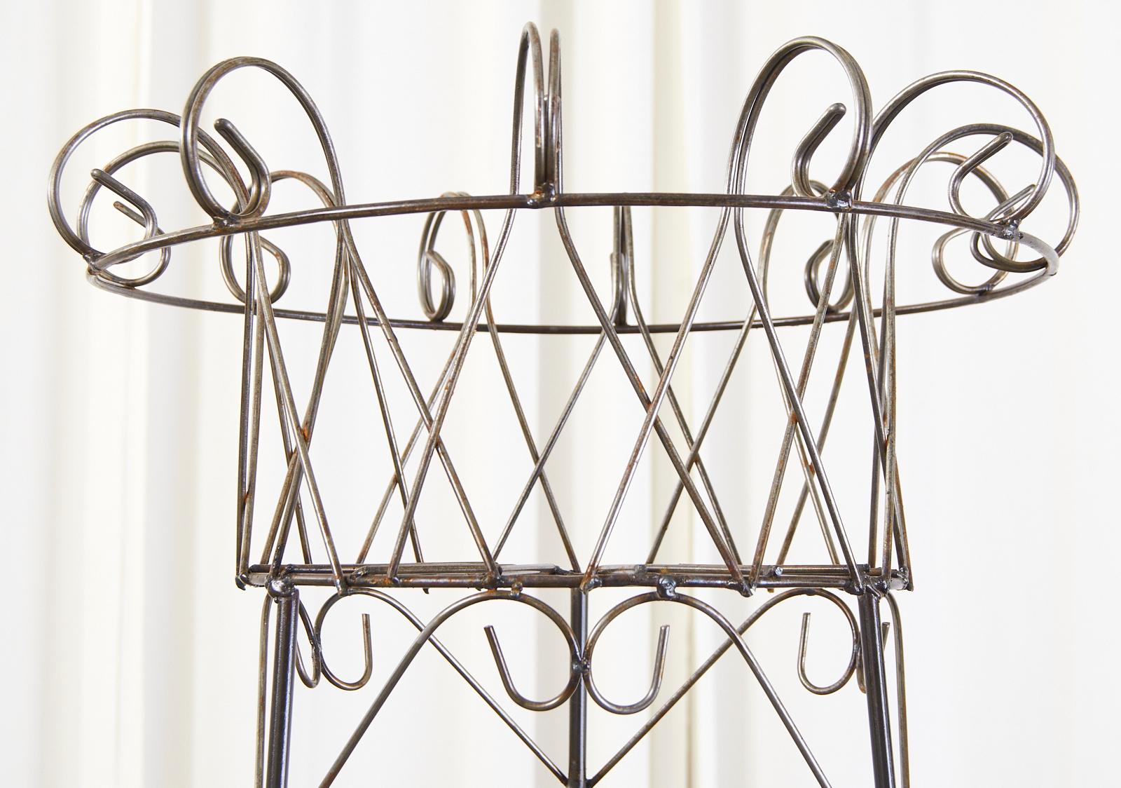 Pair of French Art Nouveau Style 3 Tier Wire Plant Stands 5