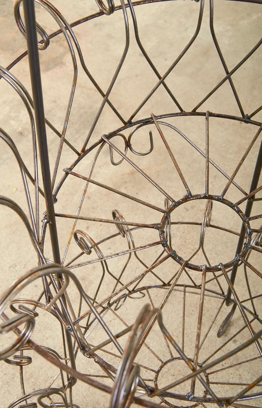Pair of French Art Nouveau Style 3 Tier Wire Plant Stands 6