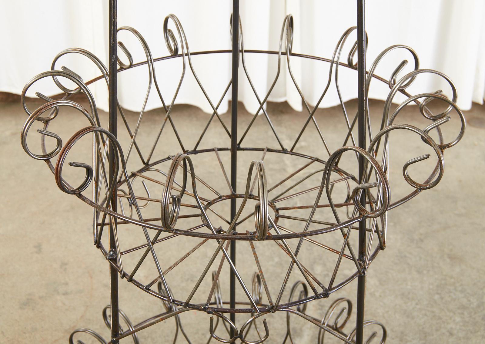 Pair of French Art Nouveau Style 3 Tier Wire Plant Stands In Good Condition In Rio Vista, CA