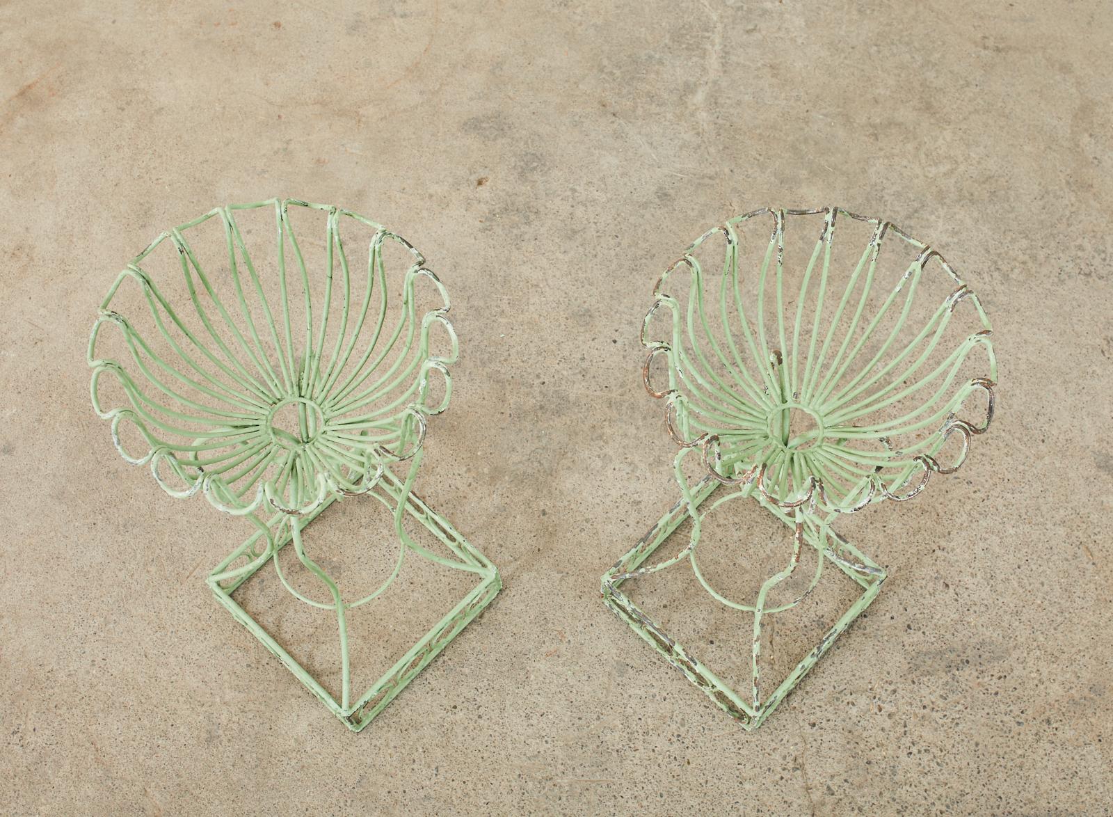 20th Century Pair of French Art Nouveau Style Iron Planters Jardinaires