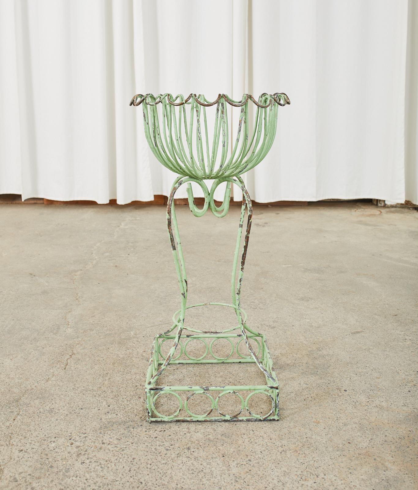 Pair of French Art Nouveau Style Iron Planters Jardinaires 2