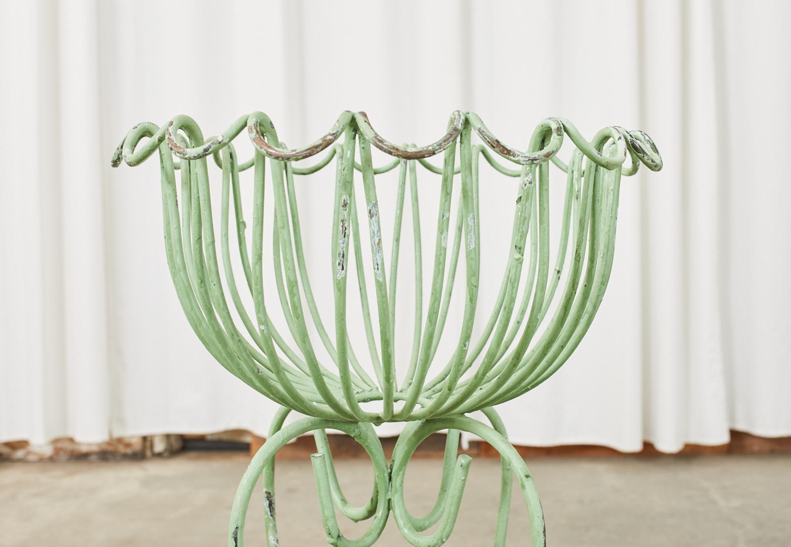 Pair of French Art Nouveau Style Iron Planters Jardinaires 3