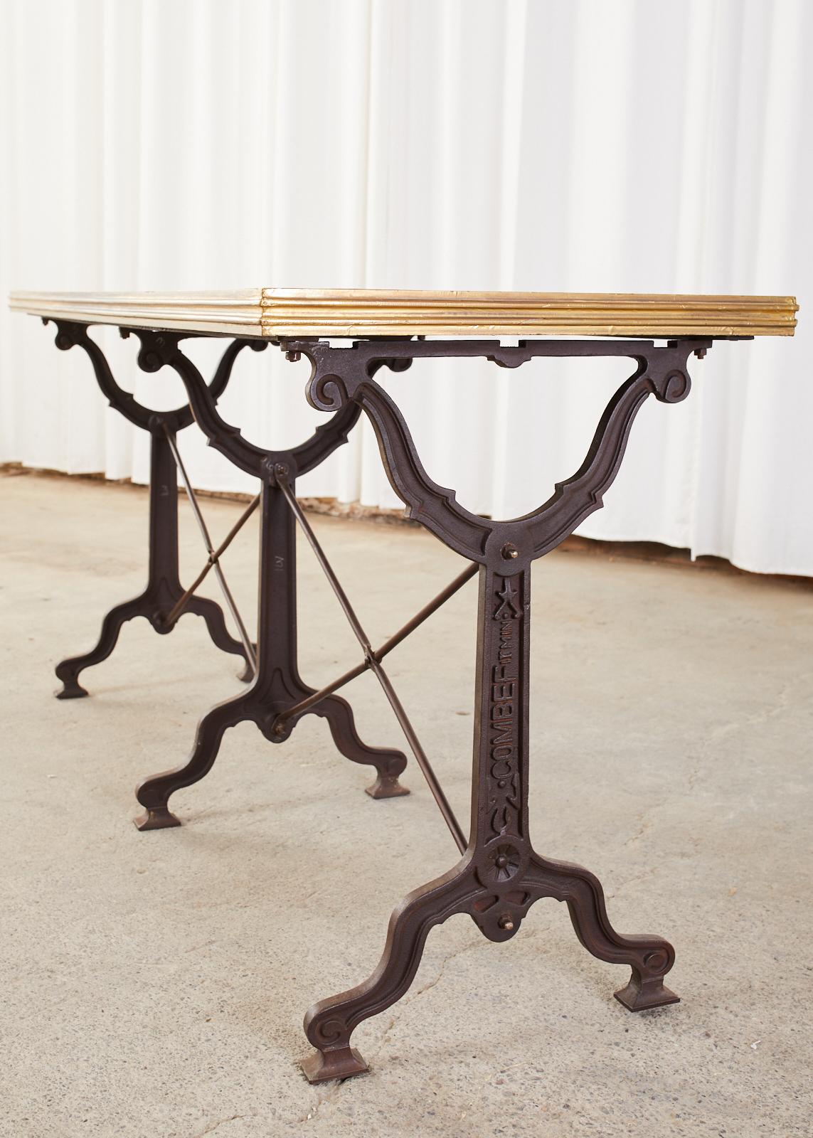 Pair of French Art Nouveau Style Triple Pedestal Bistro Tables For Sale 12