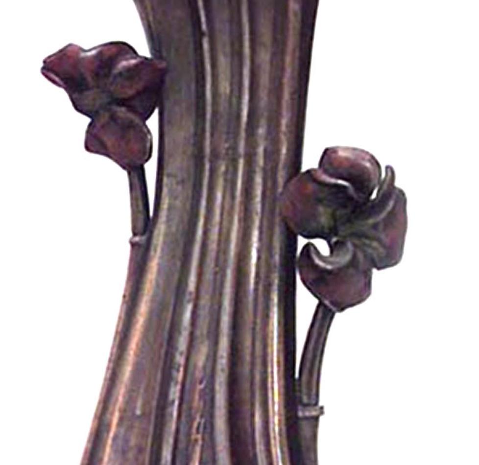 Metal Pair of French Art Nouveau Vases