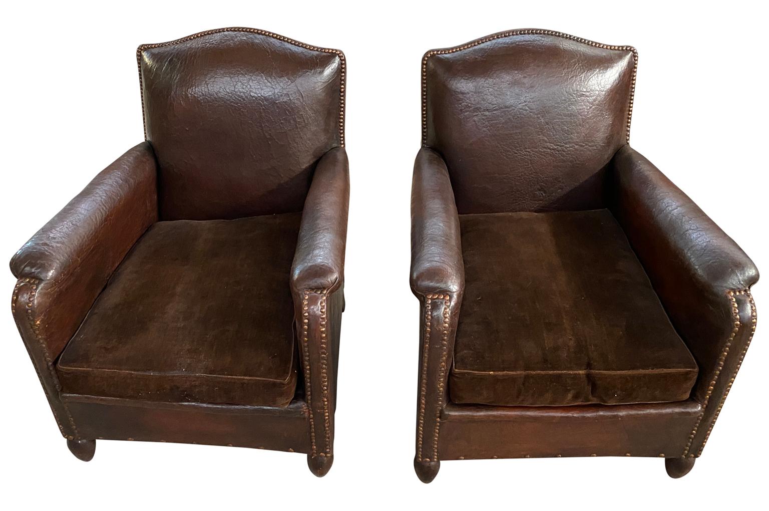 Pair of French Arte Deco Period Club Chairs 2