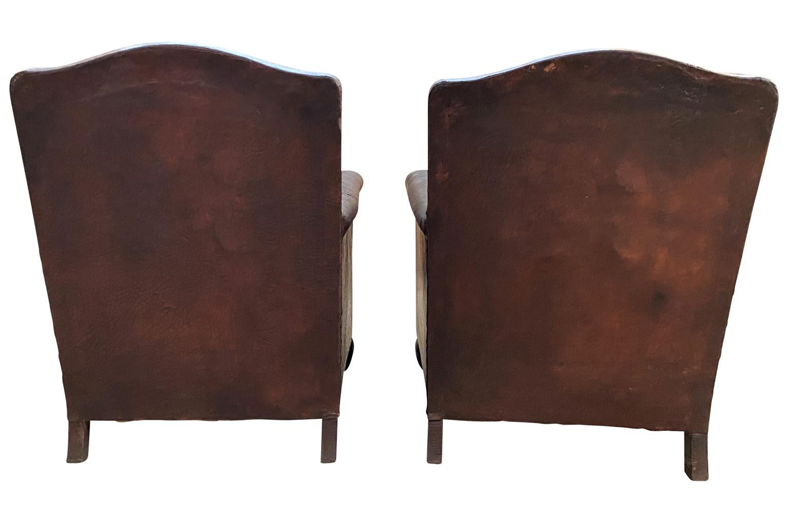 Pair of French Arte Deco Period Club Chairs 3